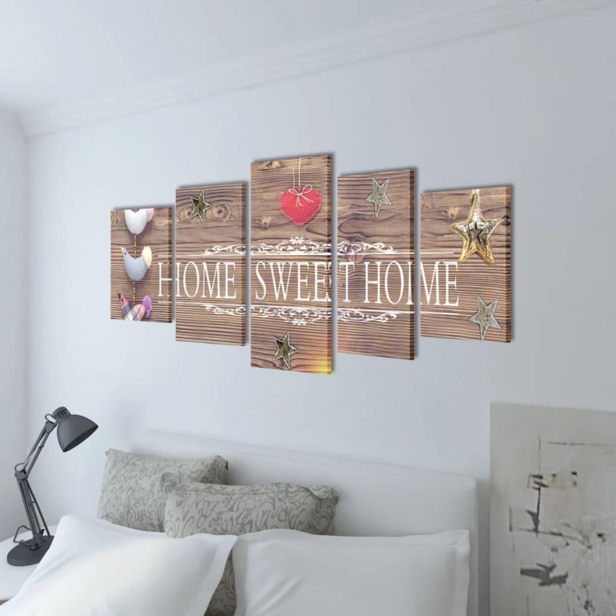 VIDAXL Set de toiles murales imprimees  Home Sweet Home  200 x 100 cm
