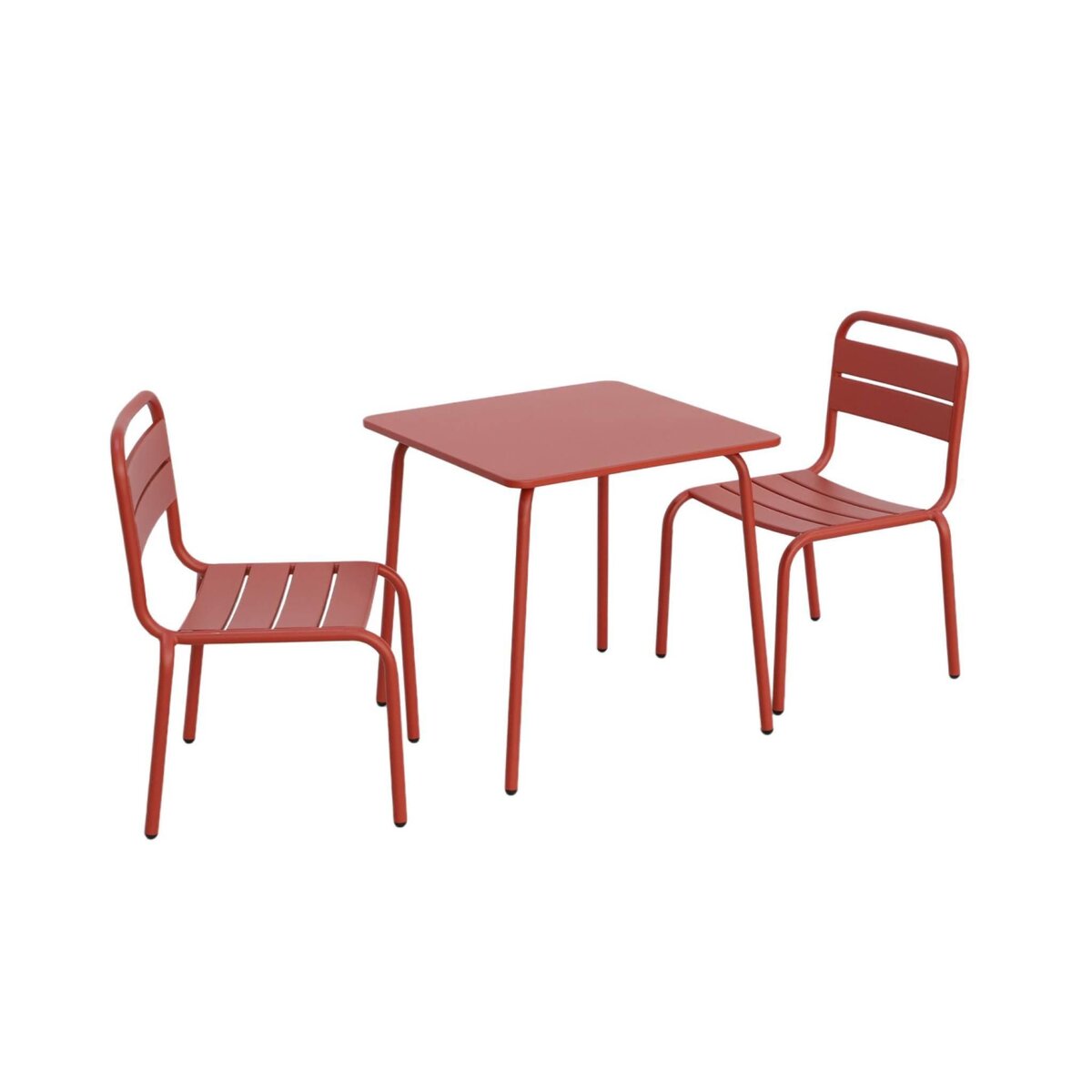 SWEEEK Salon de jardin enfant table et chaises métal Anna - 2 places, 48x48cm