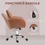 Voir la diapositive 6 : HOMCOM Chaise de bureau manager ergonomique style Chesterfield métal chromé synthétique camel