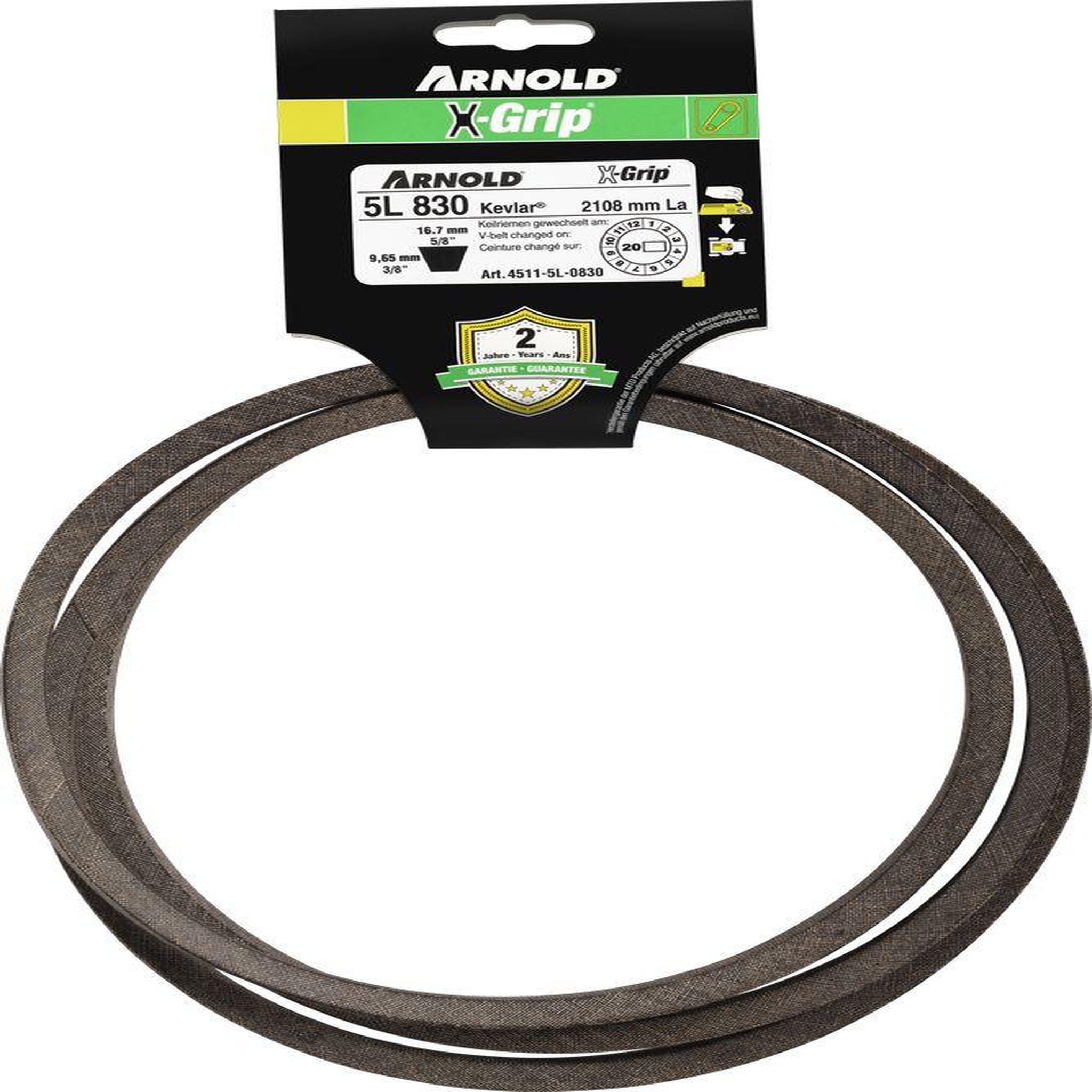 ARNOLD Courroie trapézoïdale x-grip v de type 5l830