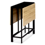 Voir la diapositive 3 : ID MARKET Table console pliable EDI 2-4 personnes façon hêtre et noir design industriel 103 x 76 cm