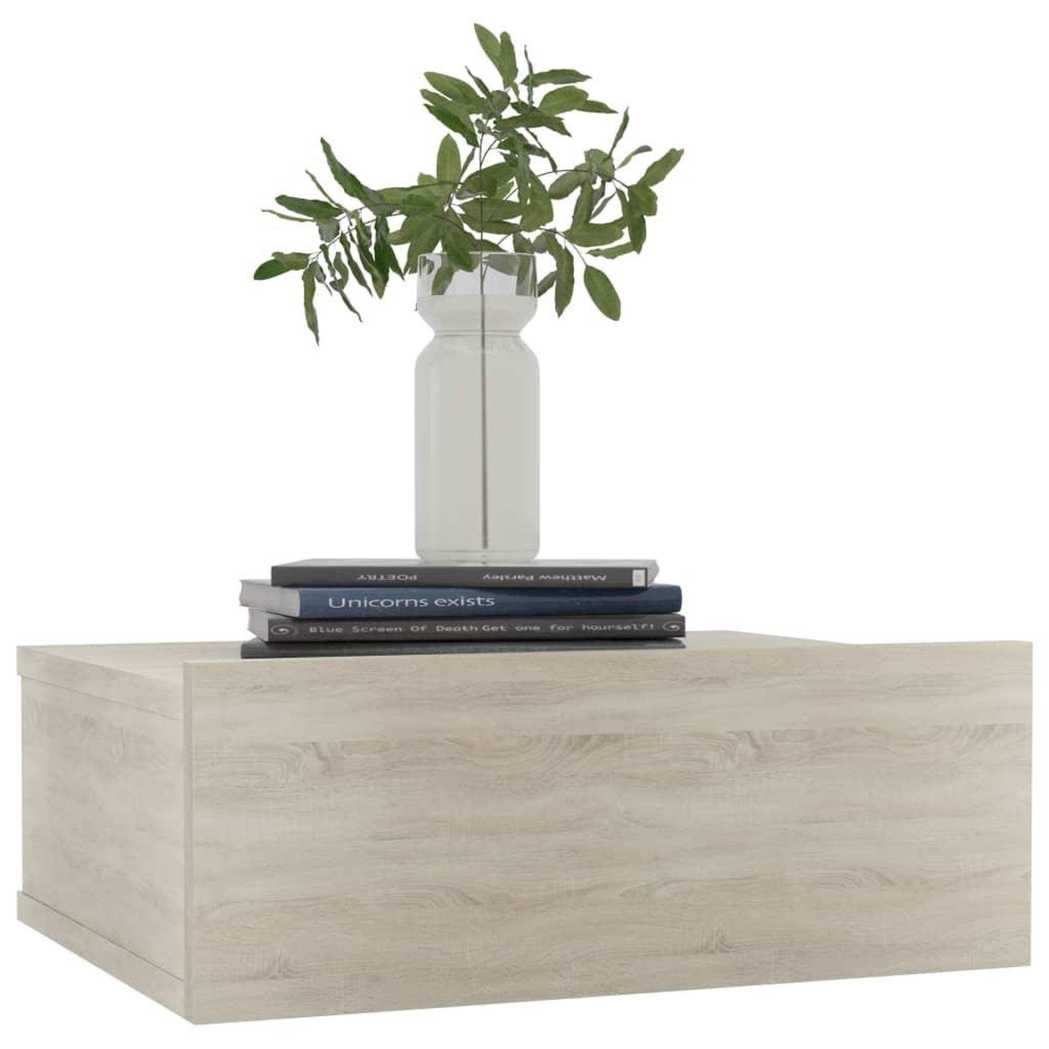 Voir la diapositive 3 : VIDAXL Table de chevet flottante Chene sonoma Bois d'ingenierie