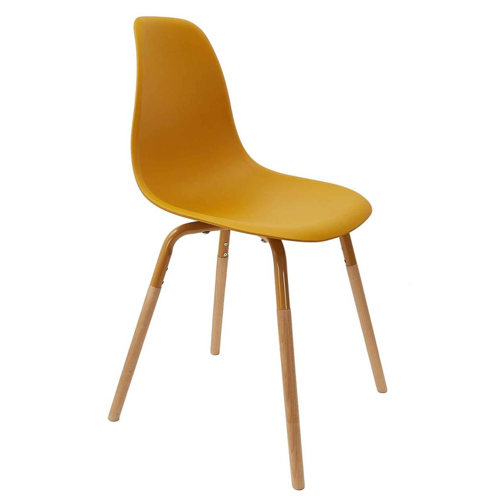 Voir la diapositive 2 : The Home Deco Factory Lot de 4 chaises scandinaves  phénix  81cm moutarde