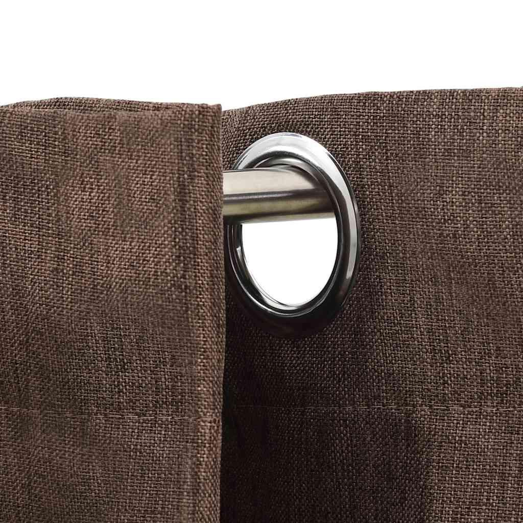 Voir la diapositive 3 : VIDAXL Rideau occultant Aspect de lin avec œillets Taupe 290x245 cm