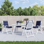 VIDAXL Coussins de chaise a dossier bas lot de 4 bleu marine