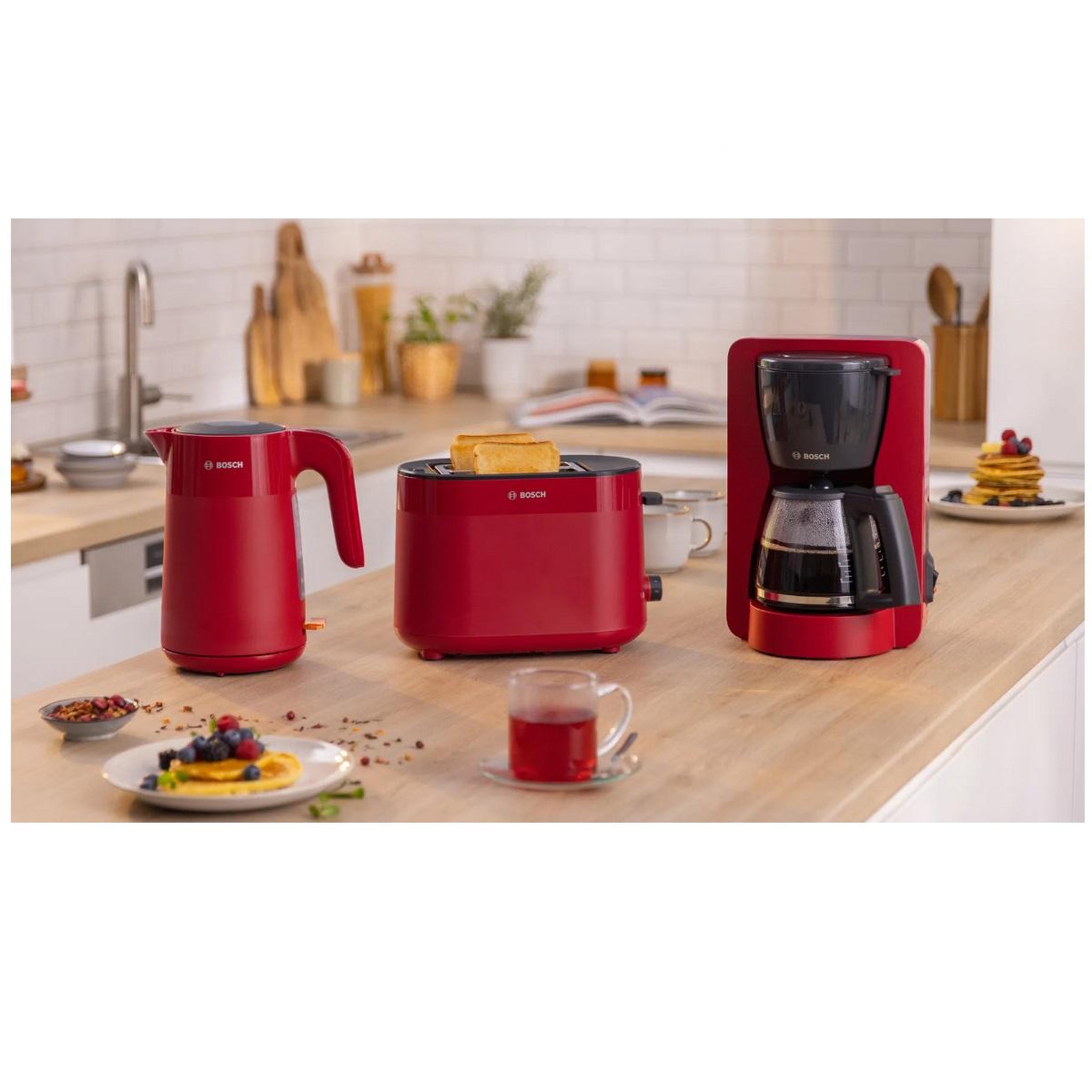 Voir la diapositive 4 : BOSCH Cafetière filtre 15 tasses 1200w rouge/noir - tka2m114
