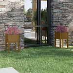 VIDAXL Jardinieres 2 pcs Marron miel 40x40x70 cm Bois de pin massif