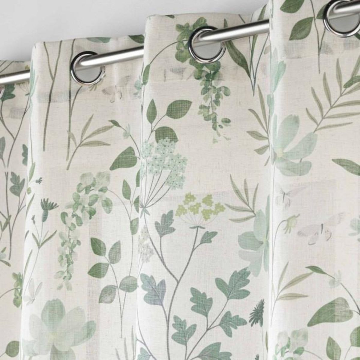 Paris Prix Rideau à Œillets Imprimé  Palmiflore  140x280cm Vert