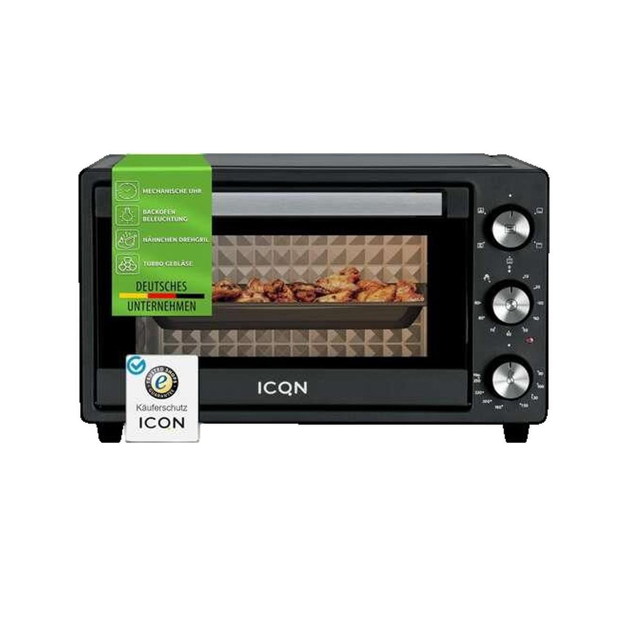 Voir la diapositive 3 : ICONIQ Mini-four icqn 20L 5 fonctions noir
