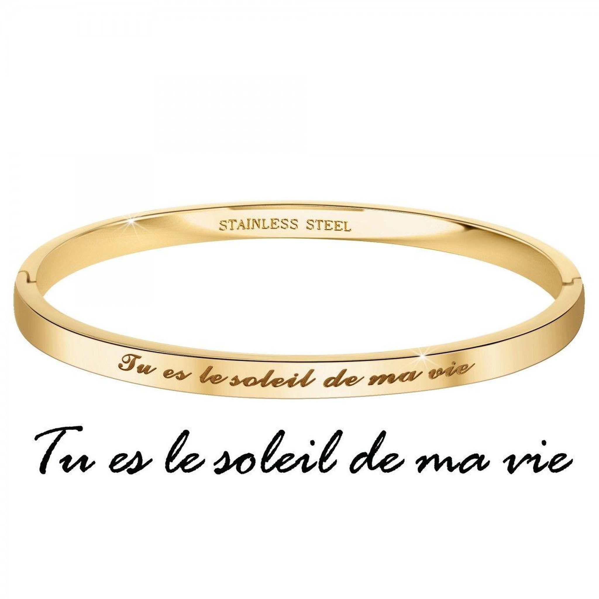 Voir la diapositive 3 : SC CRYSTAL Tu es le soleil de ma vie - Bracelet SC Crystal en Acier Finement doré