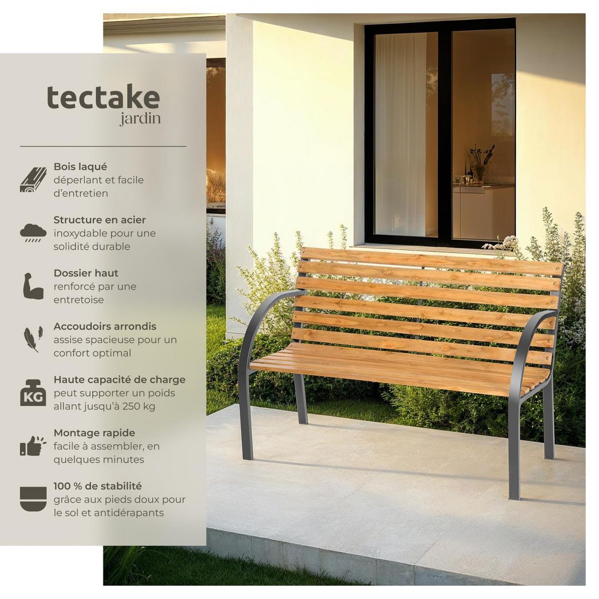 tectake Banc de jardin 2 places
