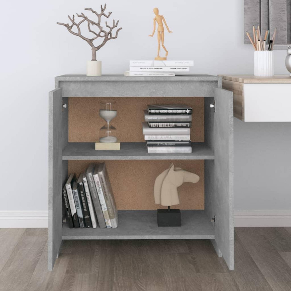 VIDAXL Buffet Gris beton 70x41x75 cm Bois d'ingenierie