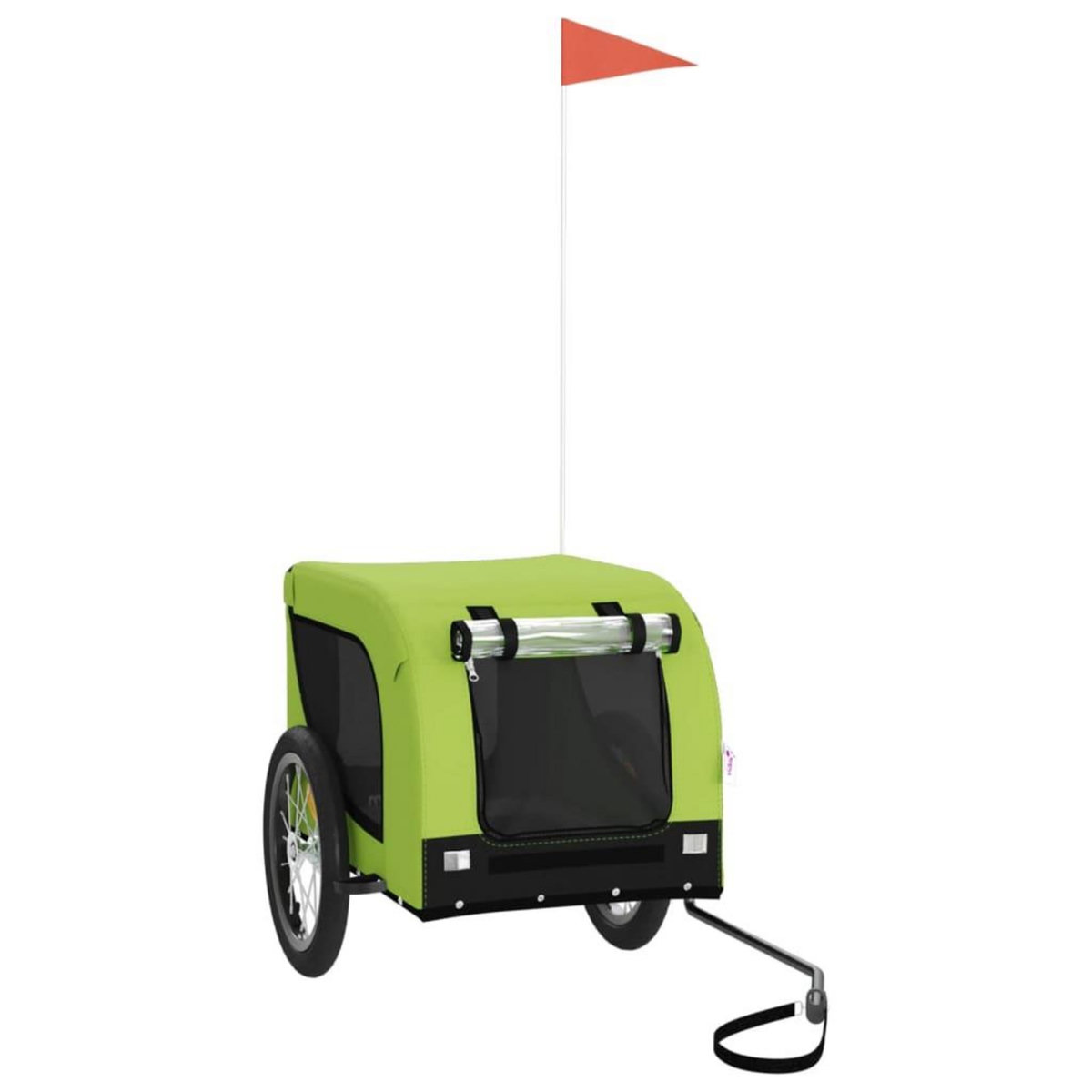 VIDAXL Remorque de velo pour animaux de compagnie vert et noir