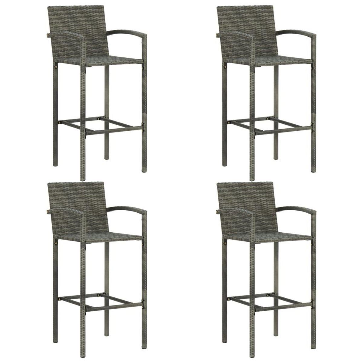 VIDAXL Ensemble de bar de jardin 5 pcs Gris