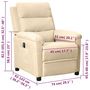 Voir la diapositive 6 : VIDAXL Fauteuil inclinable electrique Creme Tissu
