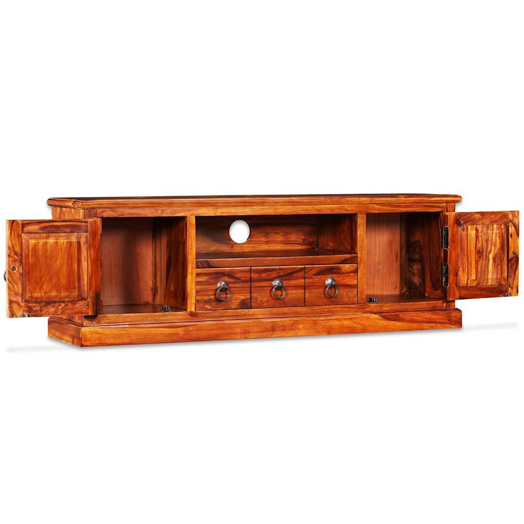 Voir la diapositive 4 : VIDAXL Meuble TV bois massif de Sesham 120 x 30 x 40 cm