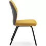 HOMIFAB Lot de 4 chaises en tissu jaune moutarde et simili cuir - Garance