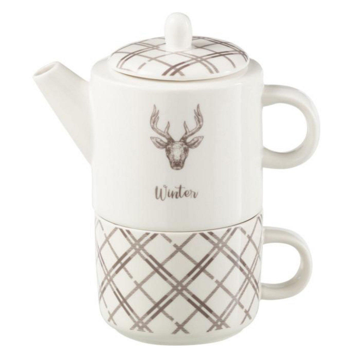 Paris Prix Théière Avec Tasse  Renne Winter  78cl Blanc