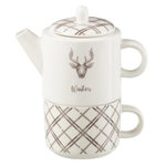 Paris Prix Théière Avec Tasse  Renne Winter  78cl Blanc