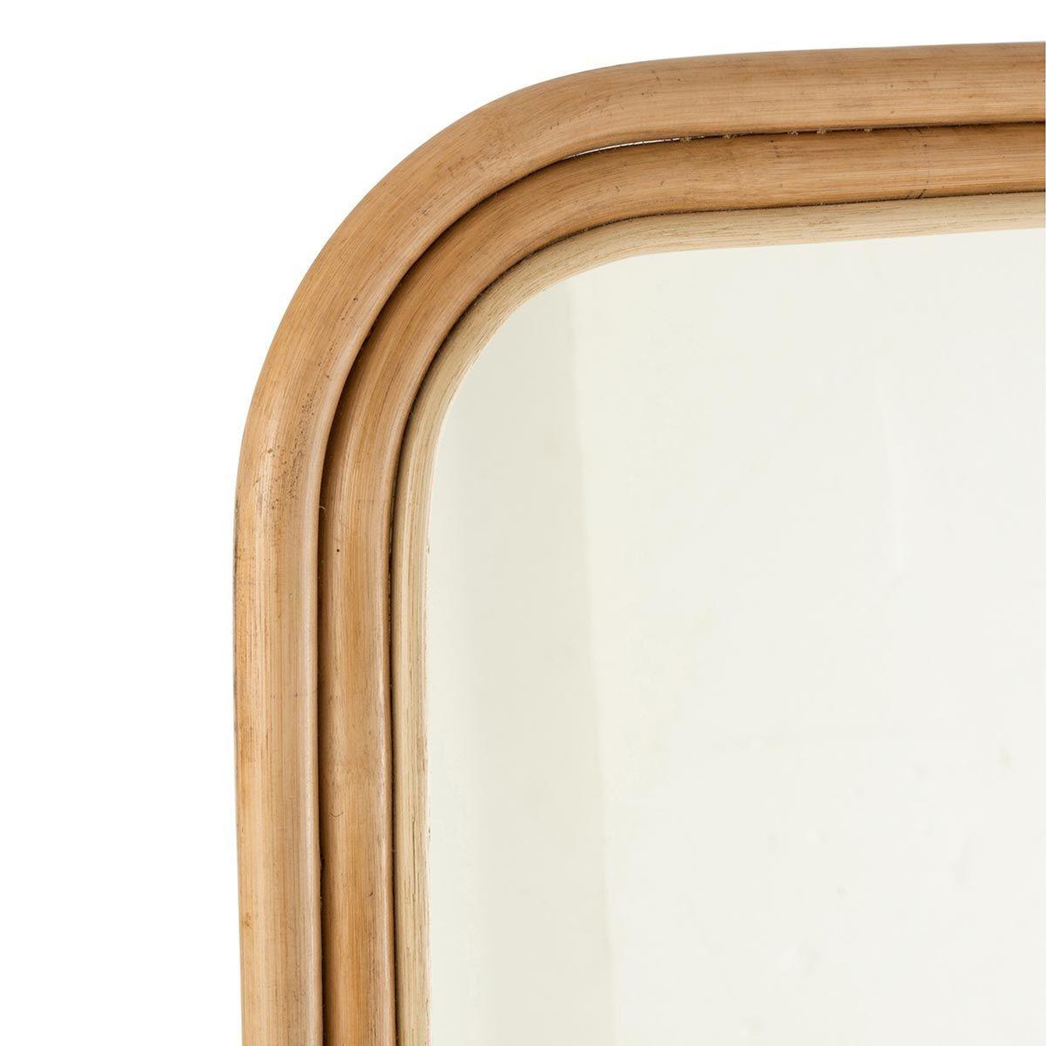 Voir la diapositive 2 : J-LINE Miroir Échelle Déco en Rotin  Ellen  180cm Naturel