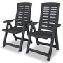 Voir la diapositive 1 : VIDAXL Chaises inclinables de jardin lot de 2 Plastique Anthracite