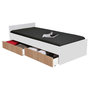 Voir la diapositive 1 : Lit avec rangements 90x190 cm, 2 tiroirs et tête de lit CAMA