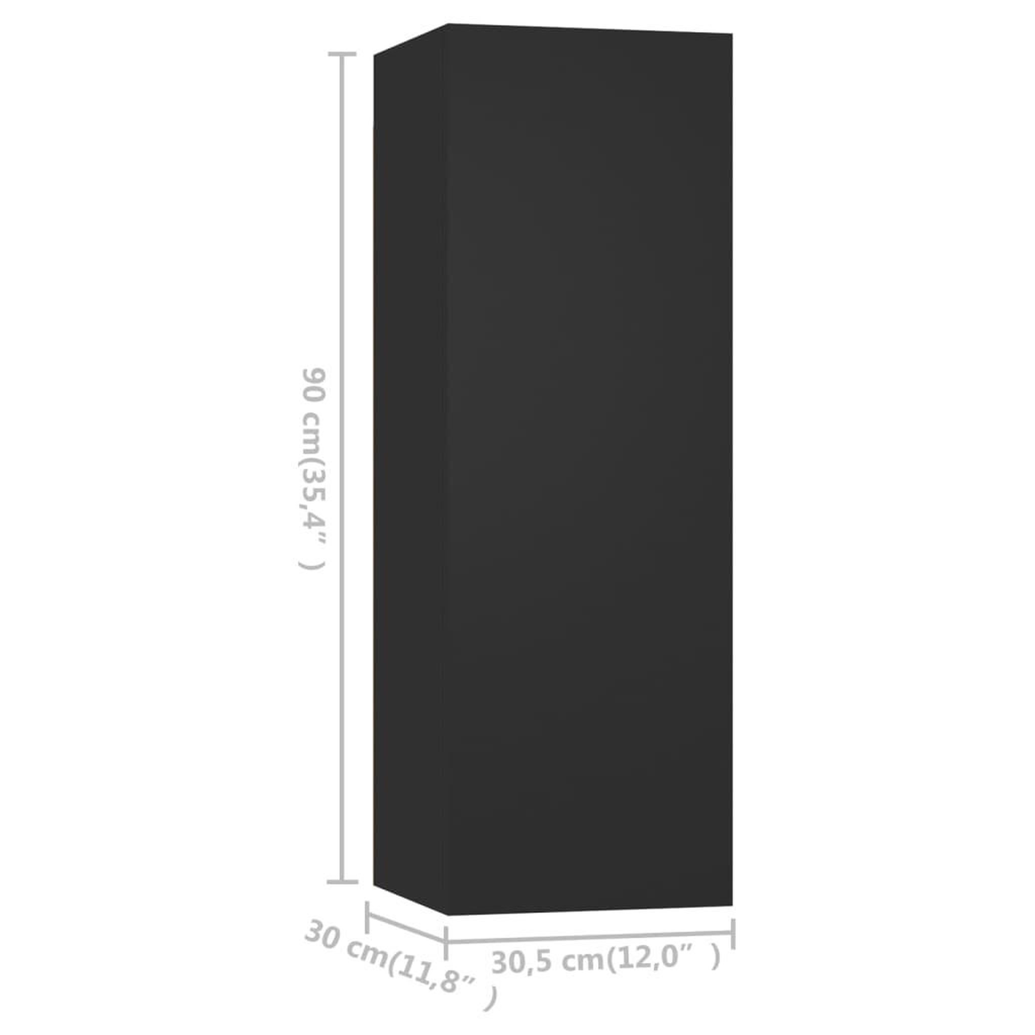Voir la diapositive 6 : VIDAXL Meubles TV 4 pcs Noir 30,5x30x90 cm Bois d'ingenierie