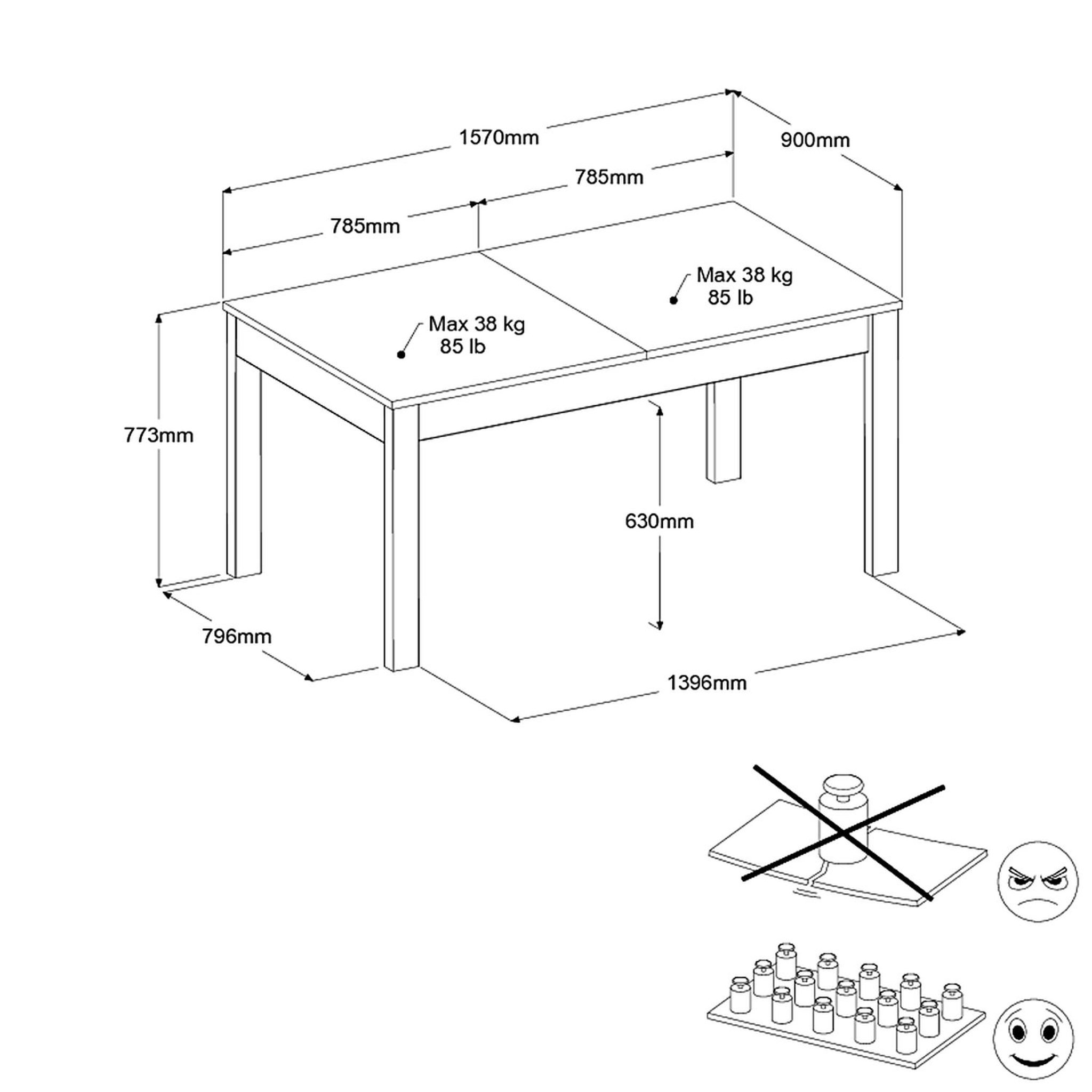 Voir la diapositive 9 : Table de séjour salle à manger extensible L157/207 cm LOLA