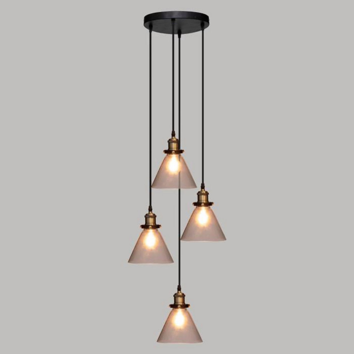 ATMOSPHERA Lampe Suspension 4 Têtes  Alak  80cm Noir