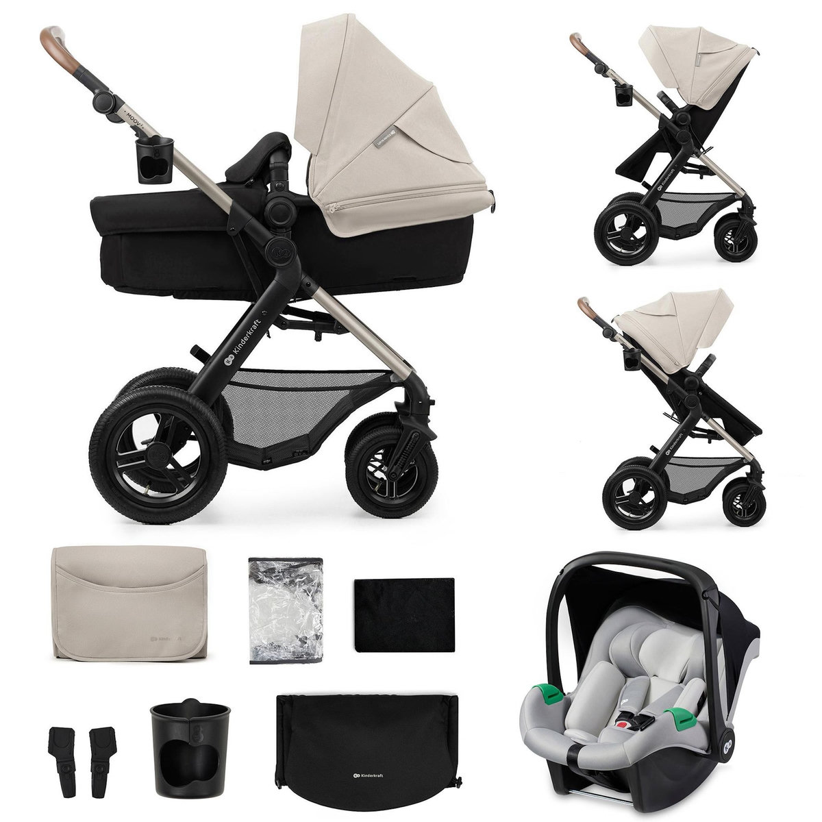 KINDERKRAFT Poussette trio moov 2 pratique et confortable