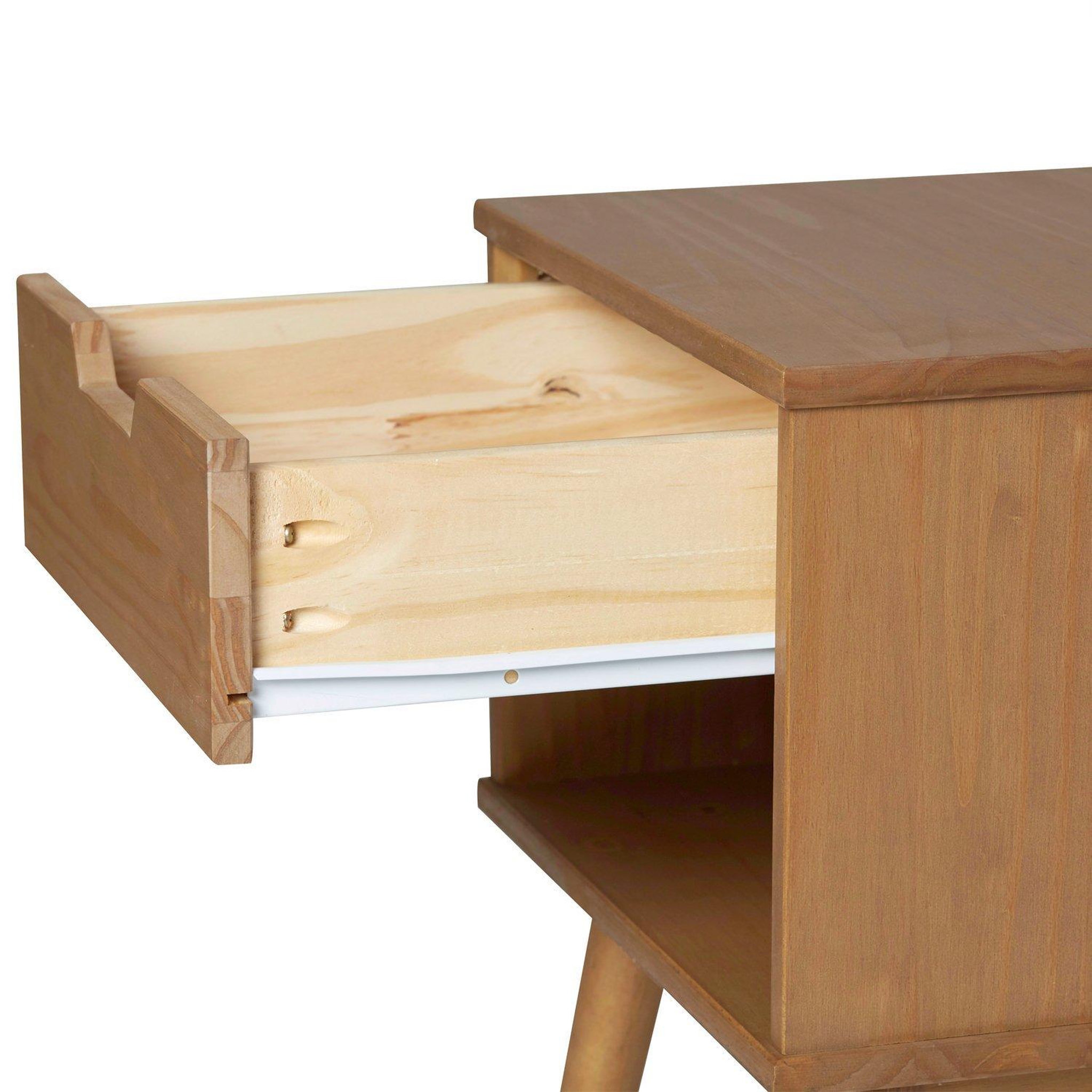 Voir la diapositive 3 : VS VENTA-STOCK Table de Chevet Bali 1 tiroir, Fabriqué en Bois de pin Massif