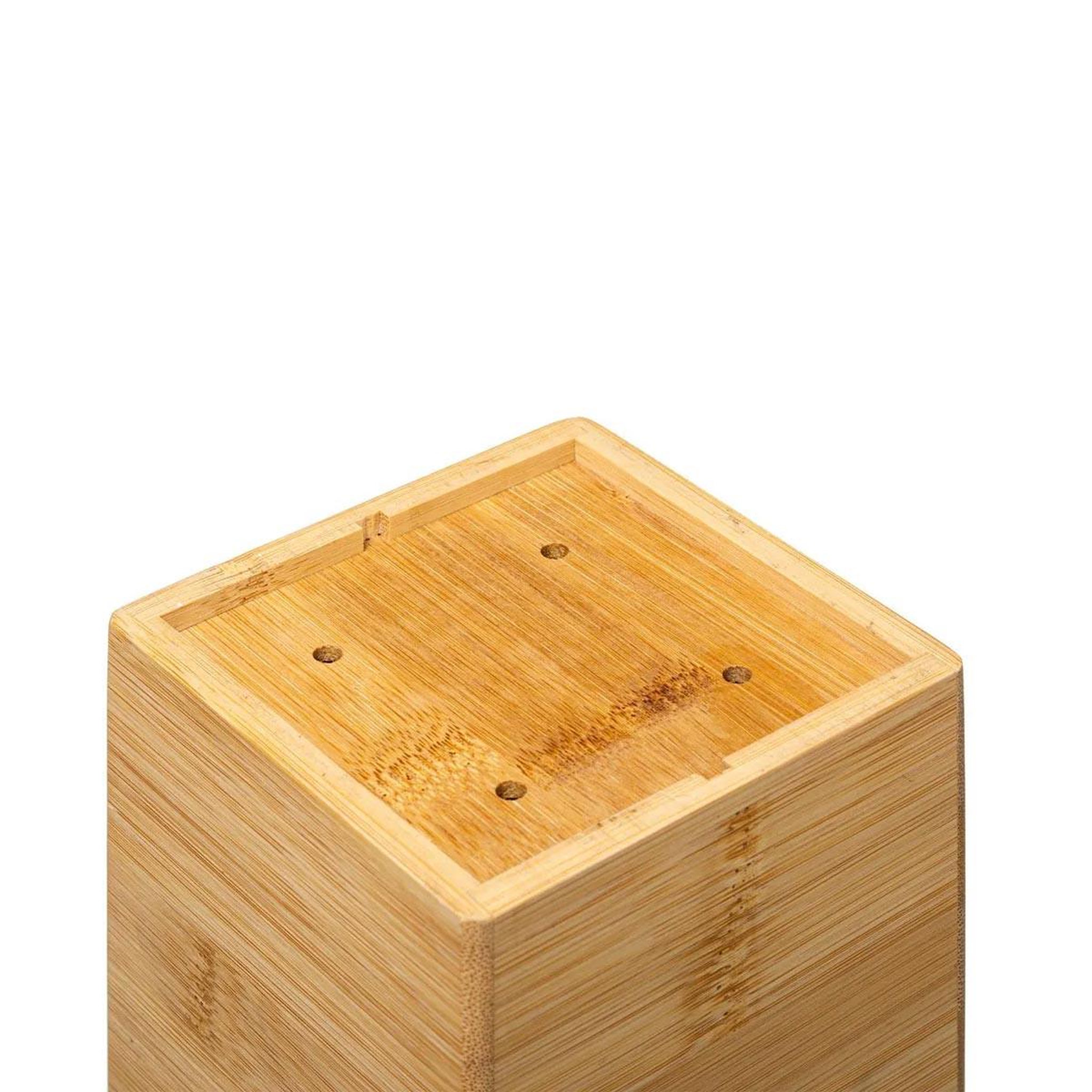 Voir la diapositive 2 : FIVE Pot à ustensiles carré  bambou  15cm naturel