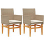 Voir la diapositive 2 : VIDAXL Chaises de jardin coussins lot de 2 beige resine tressee bois