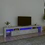 Voir la diapositive 1 : VIDAXL Meuble TV avec lumieres LED Gris beton 215x36,5x40 cm