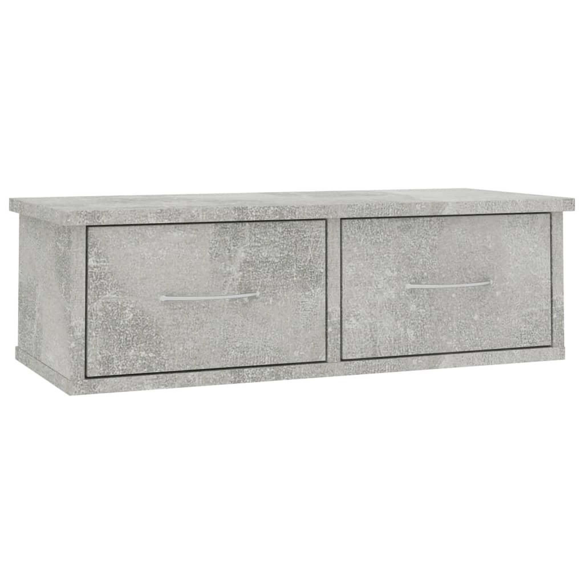 Voir la diapositive 2 : VIDAXL Etagere murale avec tiroirs Gris beton Bois d'ingenierie