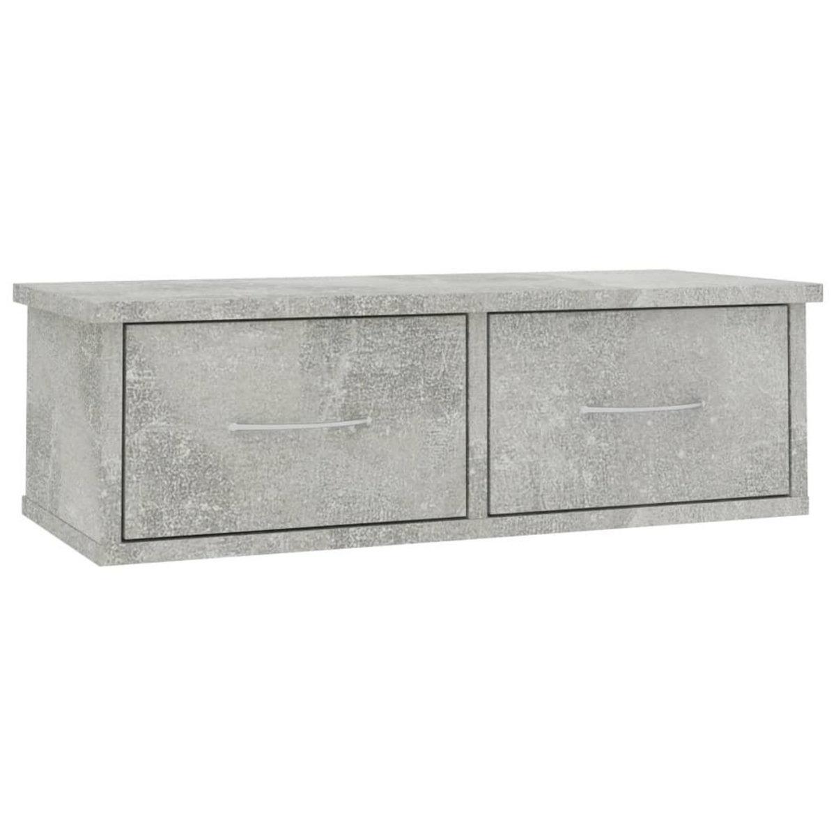 VIDAXL Etagere murale avec tiroirs Gris beton Bois d'ingenierie
