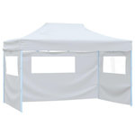 VIDAXL Tente de reception pliable avec 3 parois 3x4 m Acier Blanc