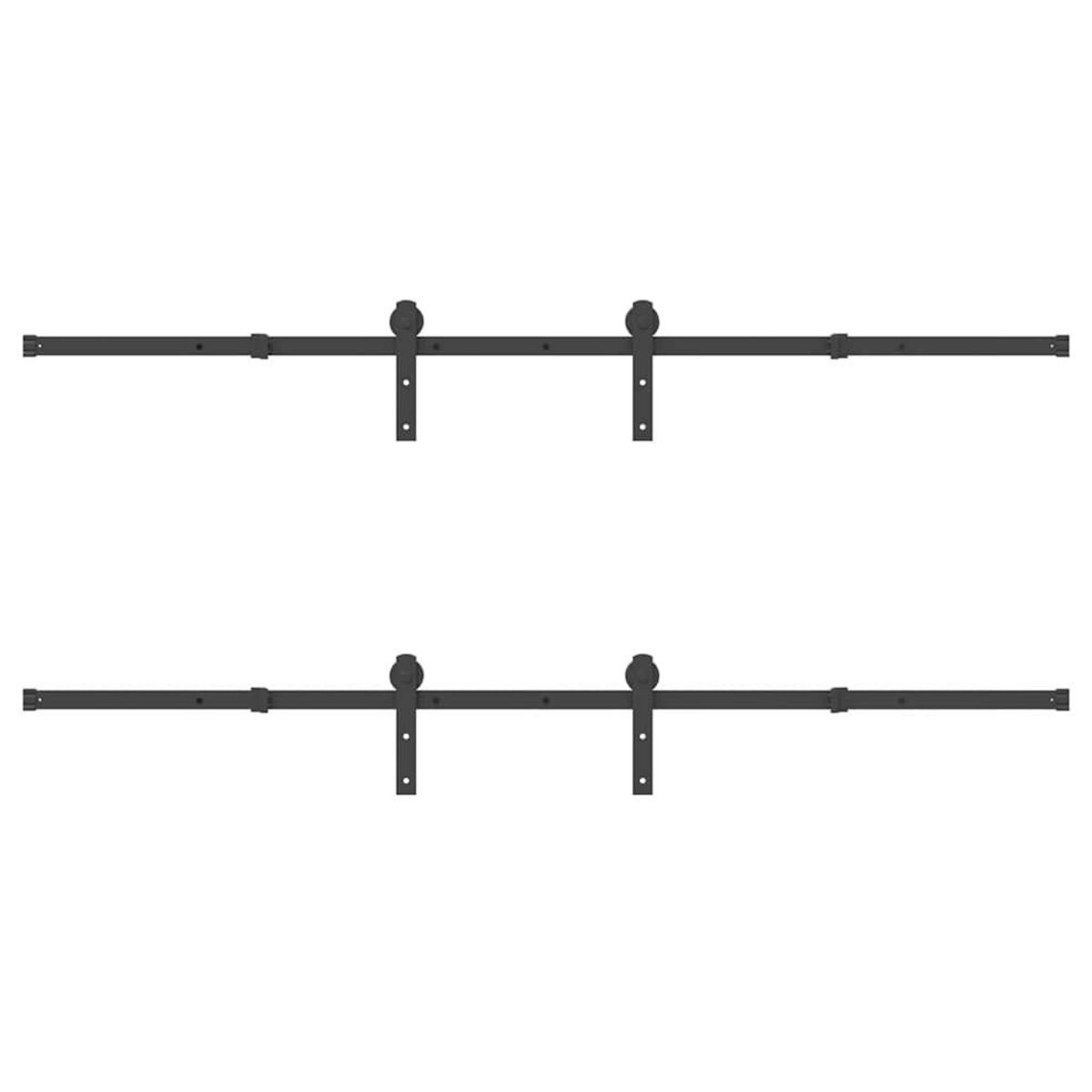 VIDAXL Kit de quincaillerie de porte coulissante 427 cm acier noir