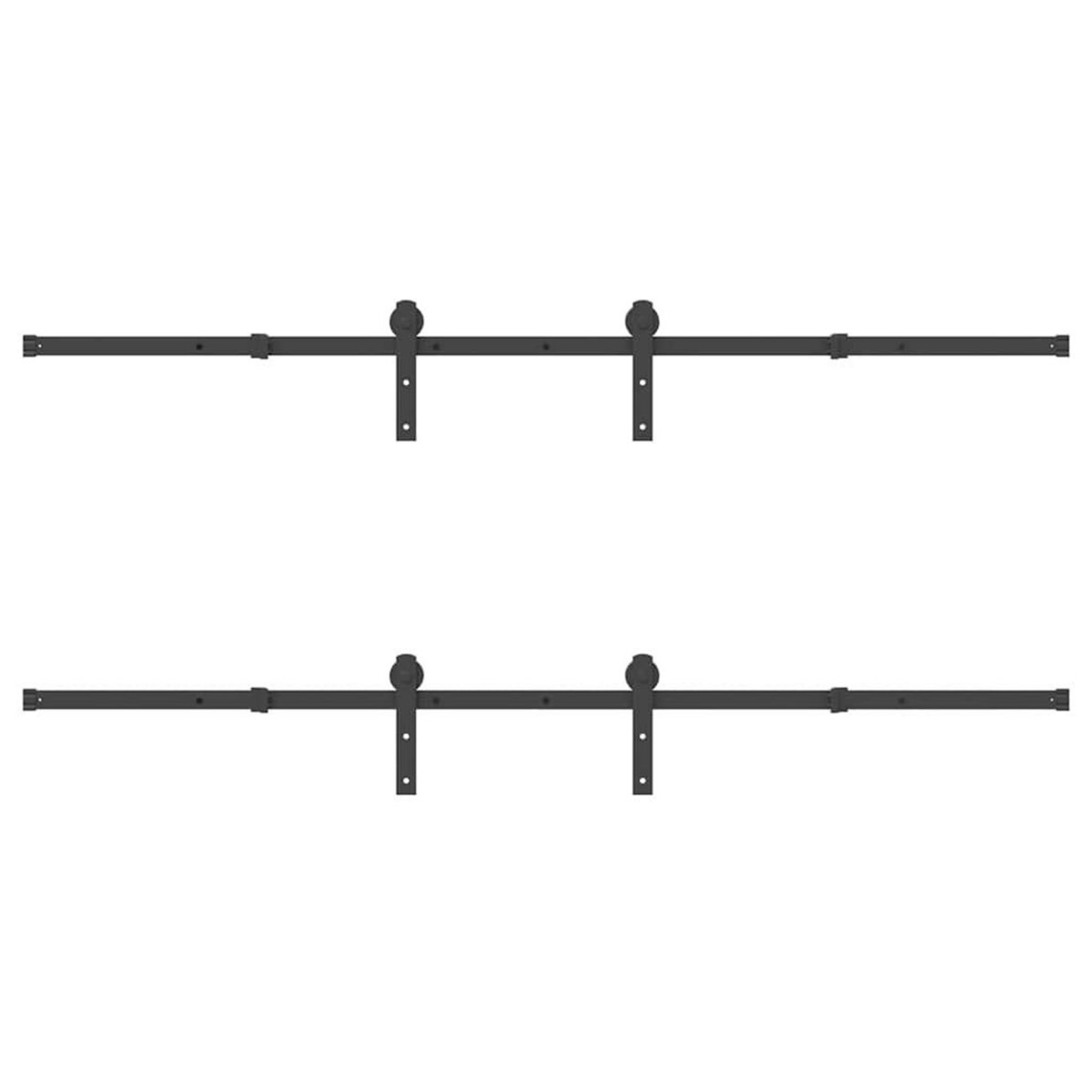 VIDAXL Kit de quincaillerie de porte coulissante 427 cm acier noir