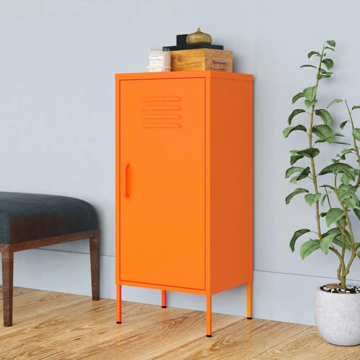 VIDAXL Armoire de rangement Orange 42,5x35x101,5 cm Acier