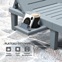 Voir la diapositive 6 : OUTSUNNY Lot de 2 bains de soleil inclinable - plateau rétractable - PP texturé effet bois gris