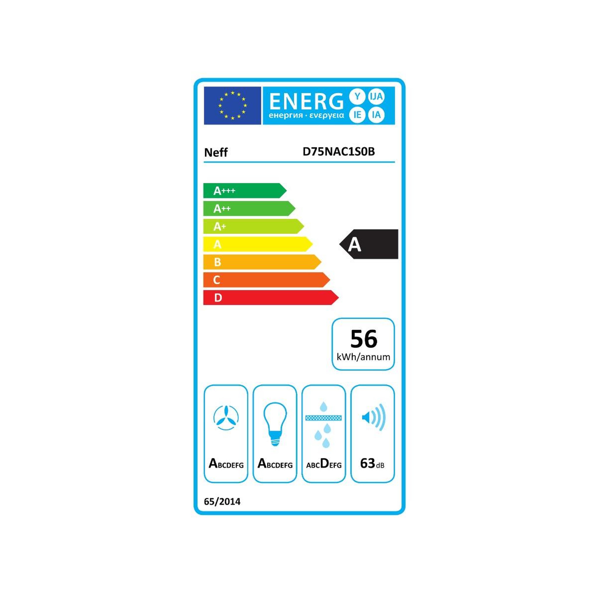 Voir la diapositive 2 : Neff Groupe filtrant 70cm 595m3/h noir - d75nac1s0b