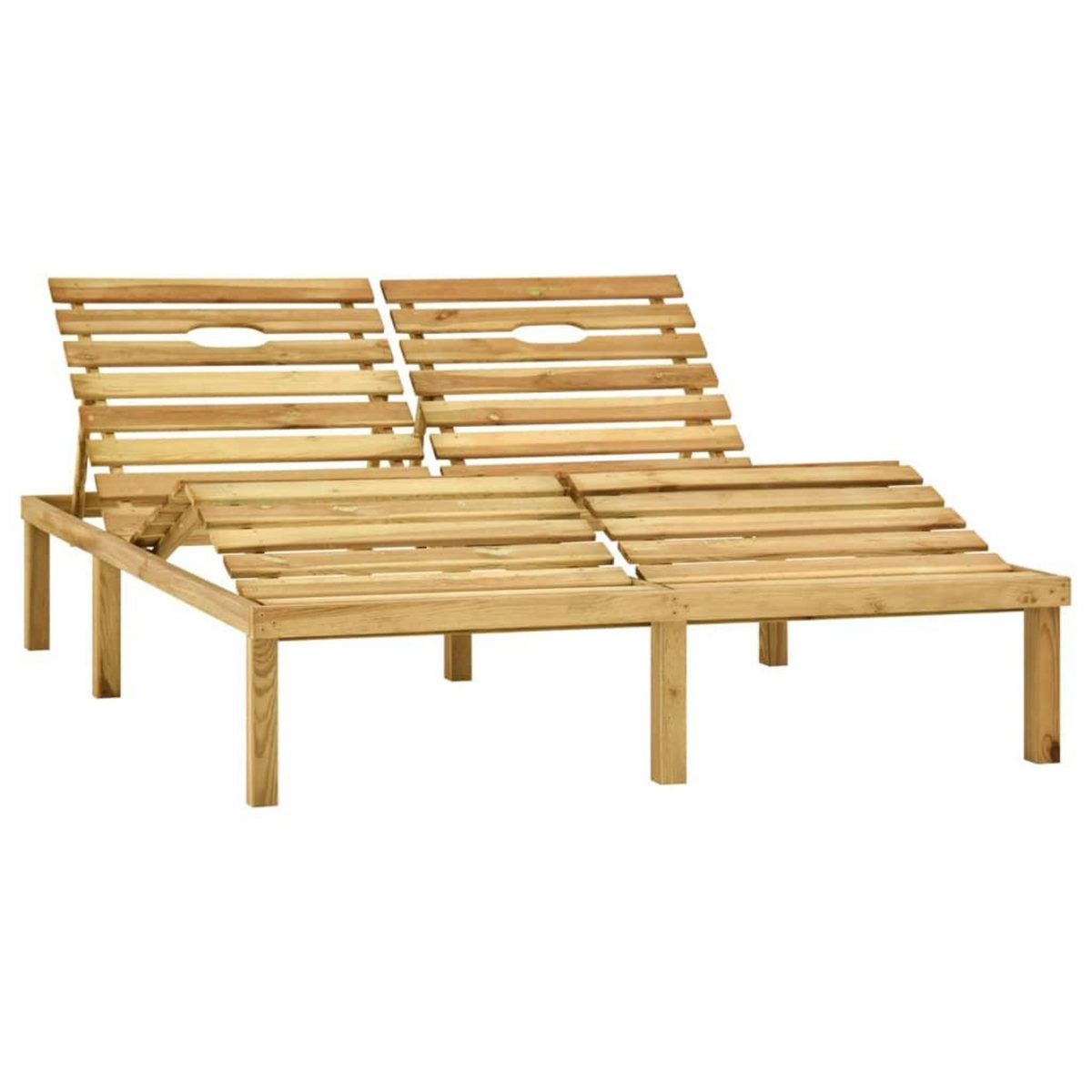 VIDAXL Chaise longue double Bois de pin impregne de vert