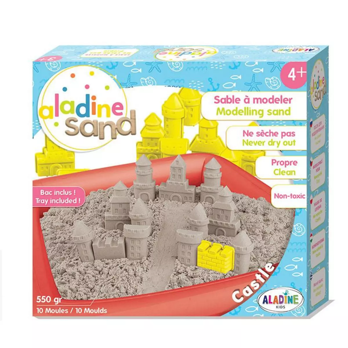 Aladine Coffret sable à modeler - Château de sable - 550 g