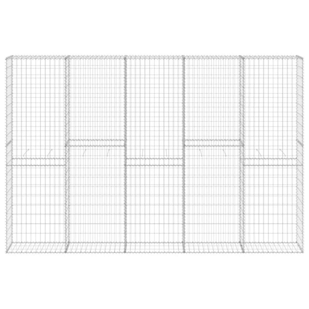 VIDAXL Mur en gabion avec couvercles Acier galvanise 300x30x200 cm