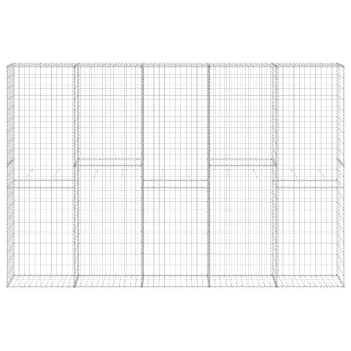 VIDAXL Mur en gabion avec couvercles Acier galvanise 300x30x200 cm