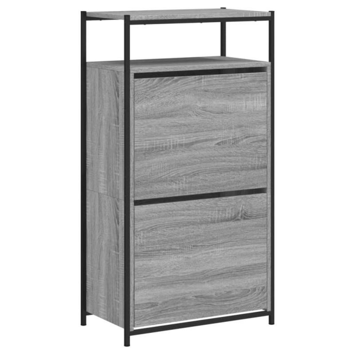 VIDAXL Armoire à chaussures Sonoma gris 60x34x112 cm Bois d ingénierie