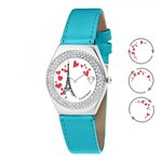 SC CRYSTAL Montre Alysson Tour Eiffel à mouvement tournant SC Crystal ornée de Cristaux scintillants