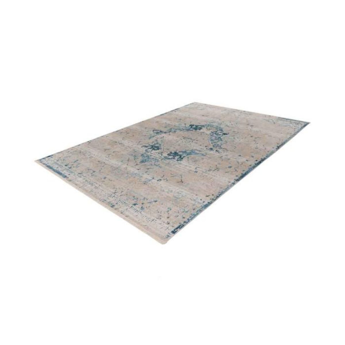 Paris Prix Tapis Tissé Oriental à Poils Courts  Dilan  Bleu