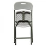 Voir la diapositive 3 : MARKET24 Lot de 2 chaises de jardin pliantes pour réception - 42 x 42 x 87 cm - Structure grise - Assise blanche